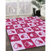 Patterned Blossom Pink Rug in Family Room, pat330pur