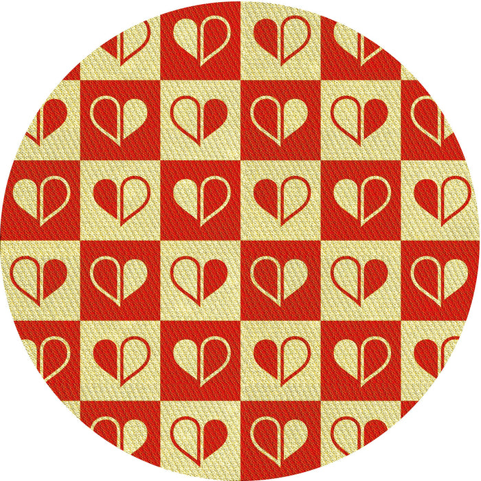 Square Patterned Red Rug, pat330yw