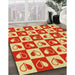 Patterned Red Rug in Family Room, pat330yw
