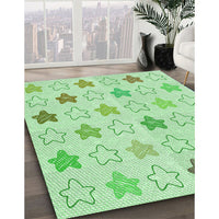 Patterned Mint Green Rug, pat3300grn