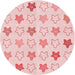 Square Machine Washable Transitional Light Rose Pink Rug in a Living Room, wshpat3300rd