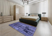 Patterned Medium Slate Blue Rug in a Bedroom, pat3301blu