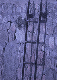 Machine Washable Transitional Medium Slate Blue Rug, wshpat3301blu