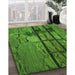 Machine Washable Transitional Deep Emerald Green Rug in a Family Room, wshpat3301grn