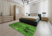 Patterned Deep Emerald Green Rug in a Bedroom, pat3301grn