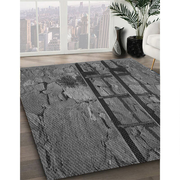 Machine Washable Transitional Gray Rug in a Family Room, wshpat3301gry