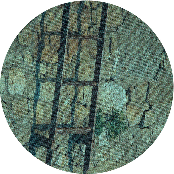 Square Patterned Mint Green Rug, pat3301lblu