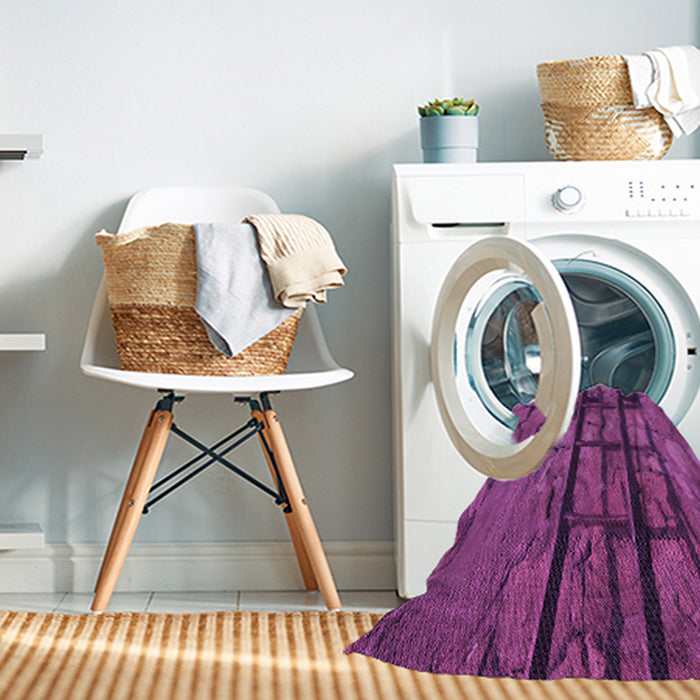 Machine Washable Transitional Dark Magenta Purple Rug in a Washing Machine, wshpat3301pur