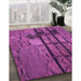 Machine Washable Transitional Dark Magenta Purple Rug in a Family Room, wshpat3301pur