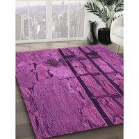 Patterned Dark Magenta Purple Rug, pat3301pur