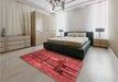 Patterned Red Rug in a Bedroom, pat3301rd