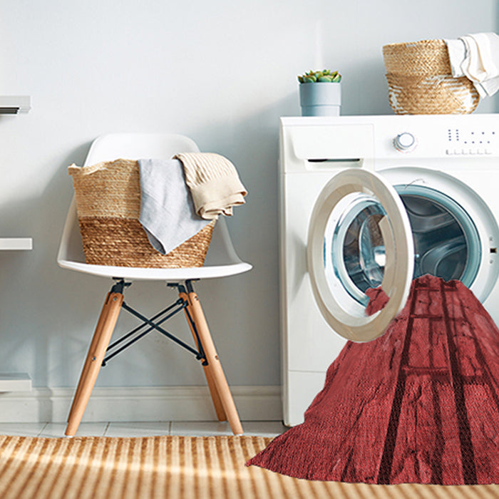 Machine Washable Transitional Red Rug in a Washing Machine, wshpat3301rd