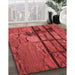 Machine Washable Transitional Red Rug in a Family Room, wshpat3301rd