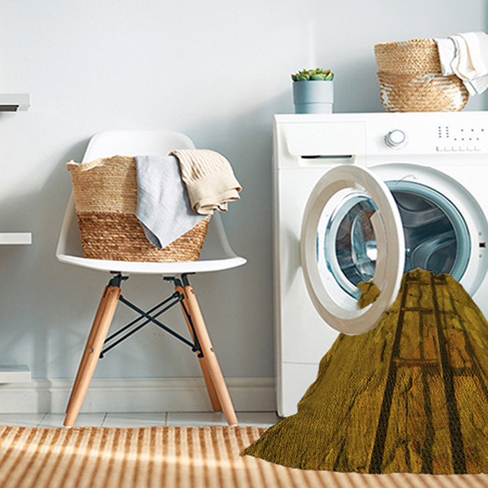 Machine Washable Transitional Dark Bronze Brown Rug in a Washing Machine, wshpat3301yw