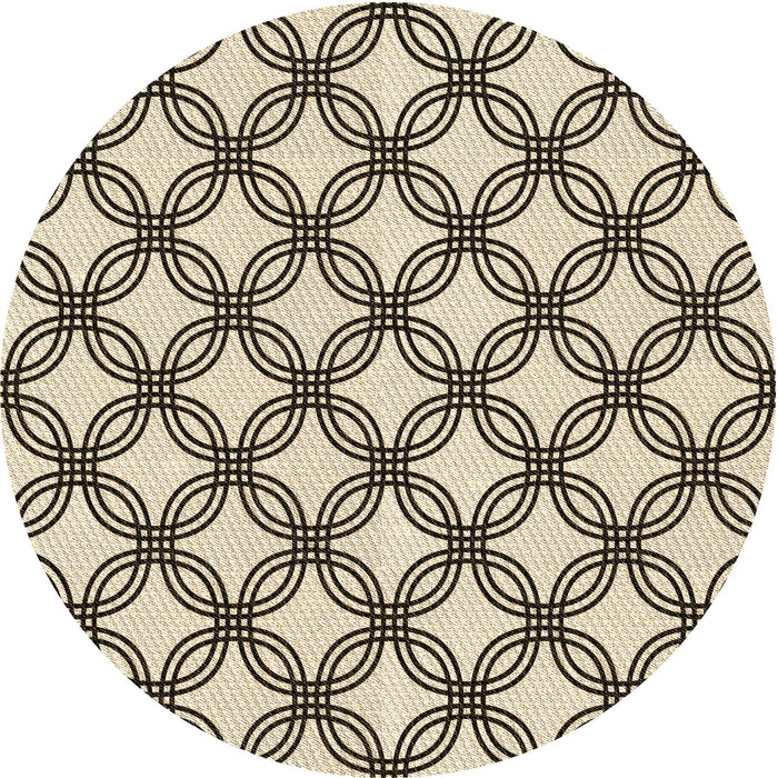Square Patterned Vanilla Gold Rug, pat3302brn