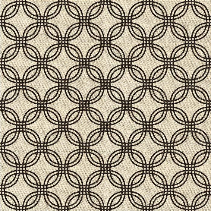 Round Patterned Vanilla Gold Rug, pat3302brn