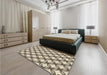 Patterned Vanilla Gold Rug in a Bedroom, pat3302brn