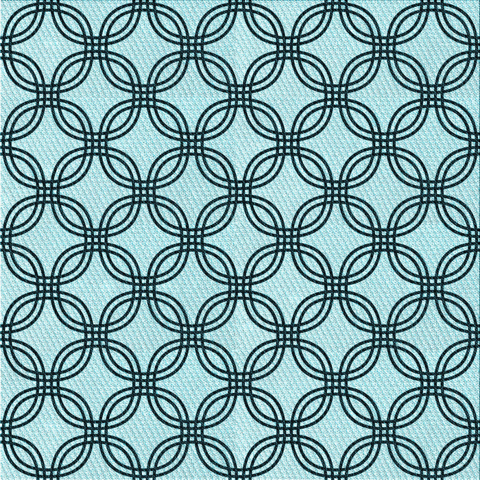 Round Patterned Electric Blue Rug, pat3302lblu