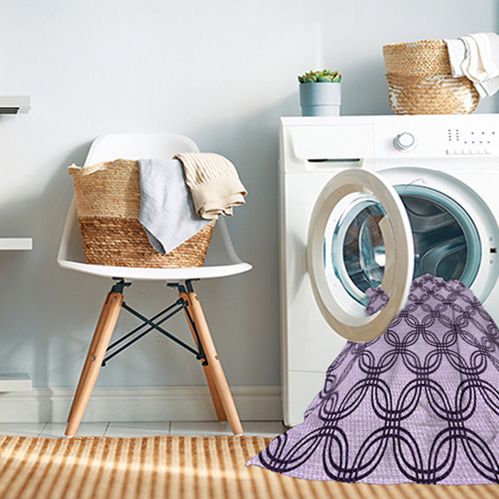 Machine Washable Transitional Purple Rug in a Washing Machine, wshpat3302pur