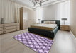 Patterned Purple Rug in a Bedroom, pat3302pur