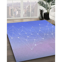 Patterned Denim Blue Rug, pat3303blu