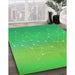 Machine Washable Transitional Neon Green Rug in a Family Room, wshpat3303grn