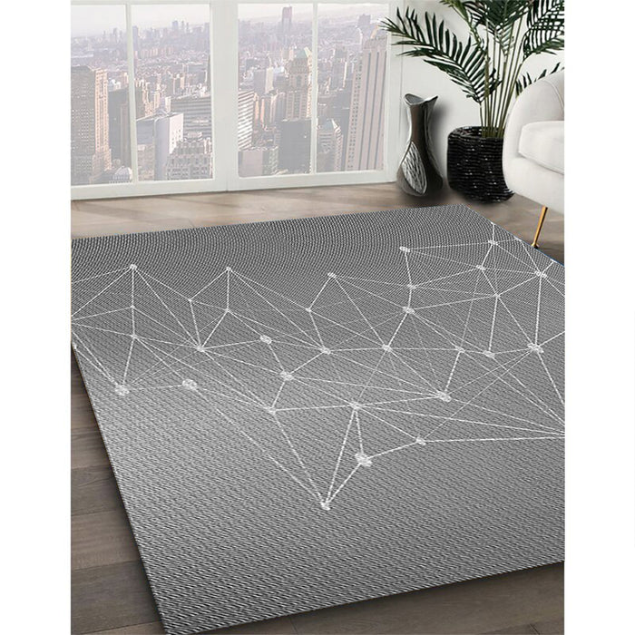 Machine Washable Transitional Dark Gray Rug in a Family Room, wshpat3303gry