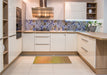 Patterned Yellow Rug in a Kitchen, pat3303org