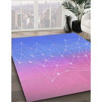 Patterned Sky Blue Rug, pat3303pur