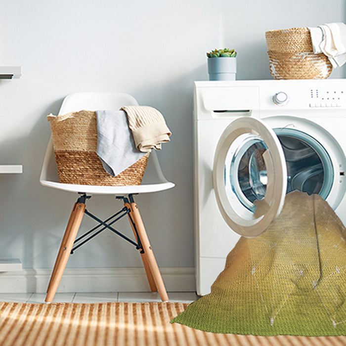 Machine Washable Transitional Yellow Orange Rug in a Washing Machine, wshpat3304brn