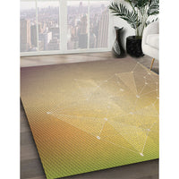 Patterned Yellow Orange Rug, pat3304brn