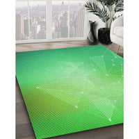 Patterned Neon Green Rug, pat3304grn