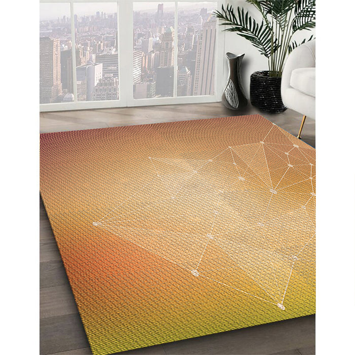 Machine Washable Transitional Orange Rug in a Family Room, wshpat3304org