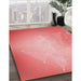 Machine Washable Transitional Light Coral Pink Rug in a Family Room, wshpat3304rd