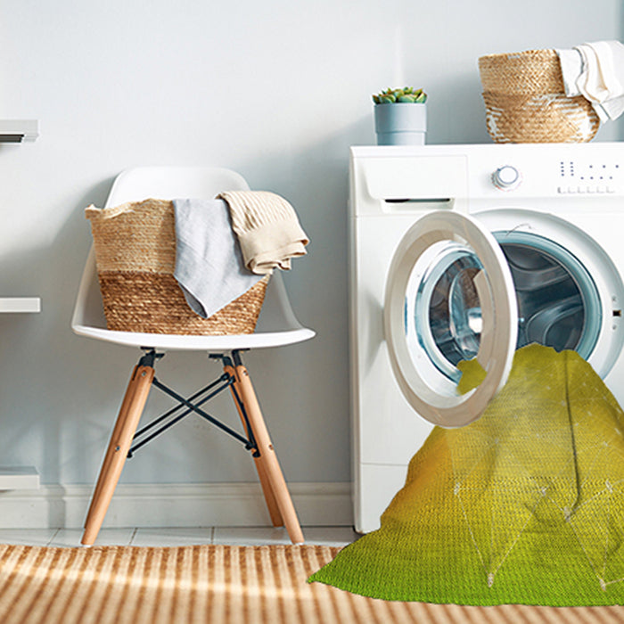 Machine Washable Transitional Yellow Rug in a Washing Machine, wshpat3304yw