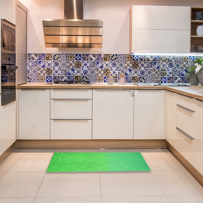 Patterned Neon Green Rug in a Kitchen, pat3305grn