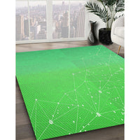 Patterned Neon Green Rug, pat3305grn