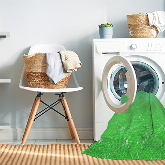 Machine Washable Transitional Neon Green Rug in a Washing Machine, wshpat3305grn