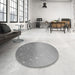 Round Patterned Cloud Gray Rug in a Office, pat3305gry