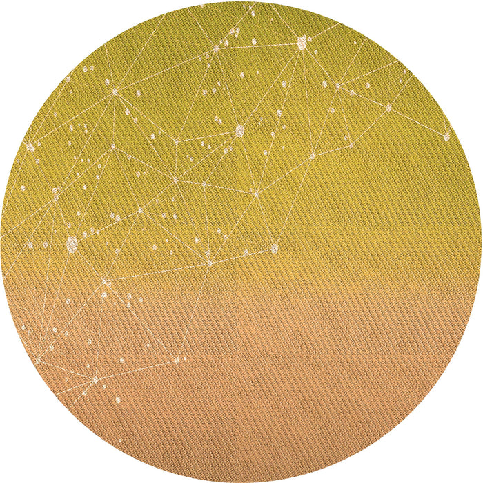 Square Patterned Orange Rug, pat3305org