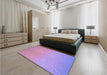 Patterned Bright Lilac Purple Rug in a Bedroom, pat3305pur