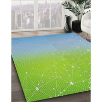 Patterned Sea Green Novelty Rug, pat3305