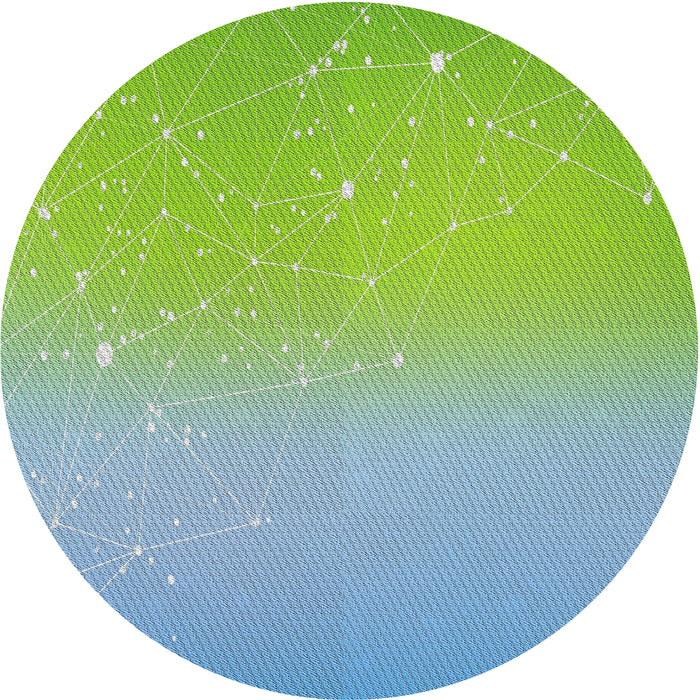 Sideview of Patterned Sea Green Novelty Rug, pat3305