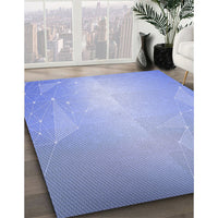 Patterned Jeans Blue Rug, pat3306blu