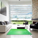 Square Patterned Neon Green Rug in a Living Room, pat3306grn