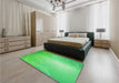 Patterned Neon Green Rug in a Bedroom, pat3306grn