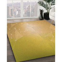 Patterned Saffron Yellow Rug, pat3306org