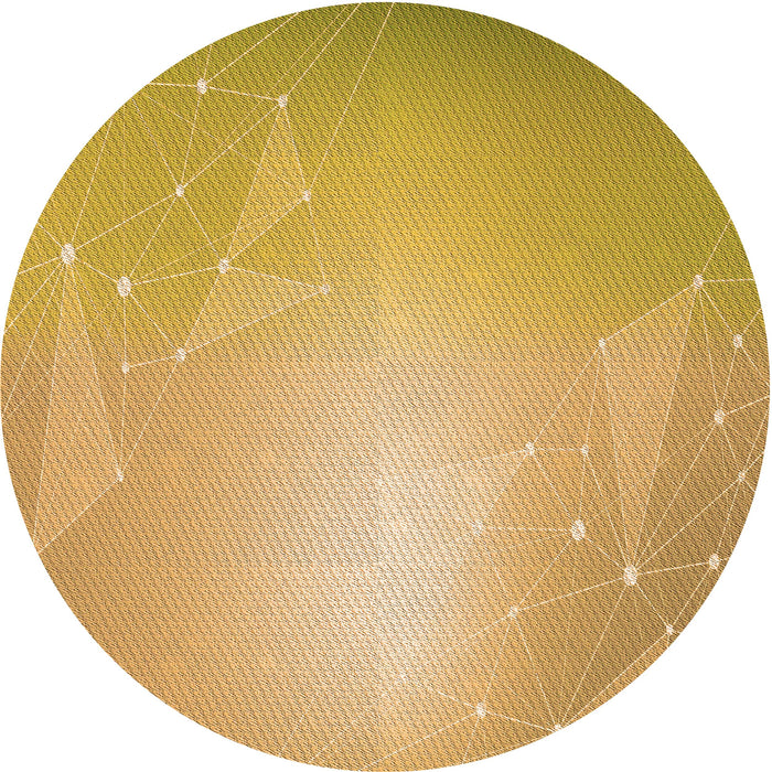 Square Patterned Saffron Yellow Rug, pat3306org