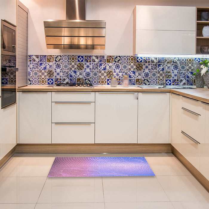 Patterned Lilac Purple Rug in a Kitchen, pat3306pur