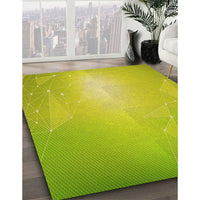 Patterned Pistachio Green Rug, pat3306yw